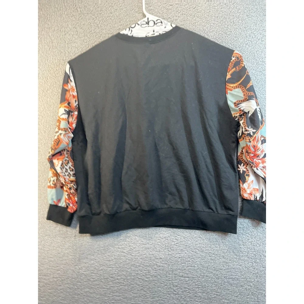 Shein Curve Size 2XL Color Block Round Neck Sweatshirt‎ With Raglan Sleeves